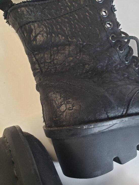 Fluevog ATV Defender Black Platform Lace-Up Women's Moto Festival Boots - Picture 9 of 16